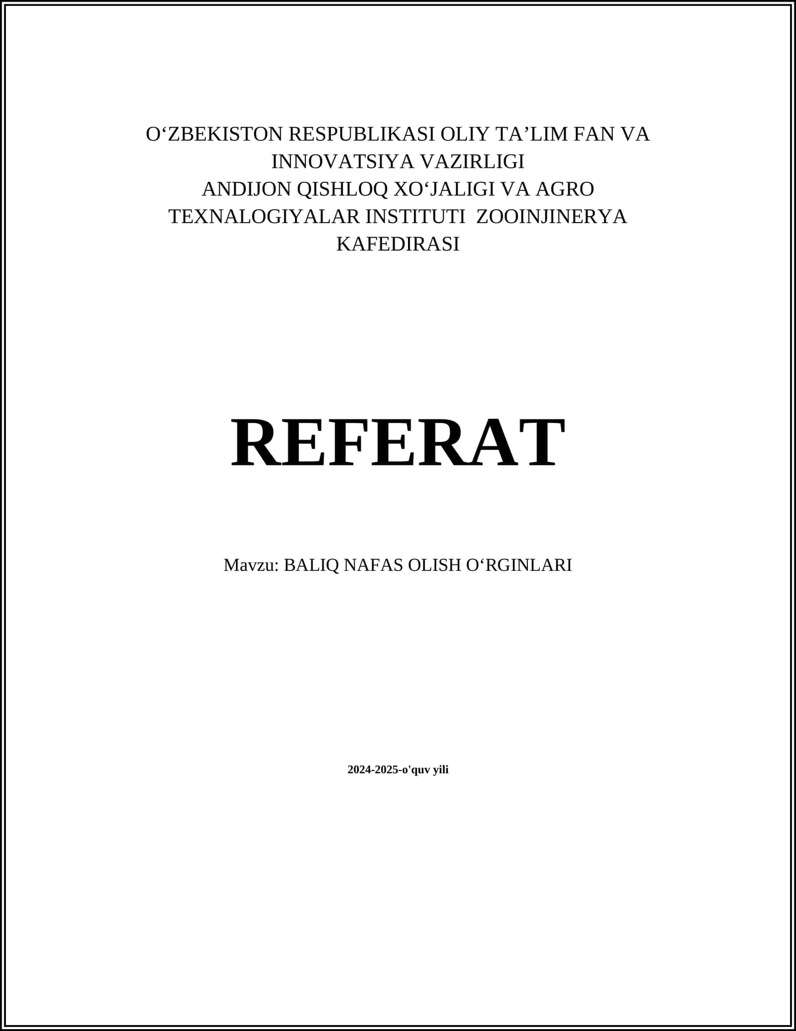 BALIQ NAFAS OLISH OʻRGINLARI 1