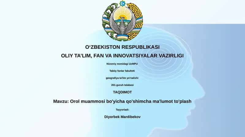 Orol muammosi bo'yicha qo'shimcha ma'lumot to'plash 1