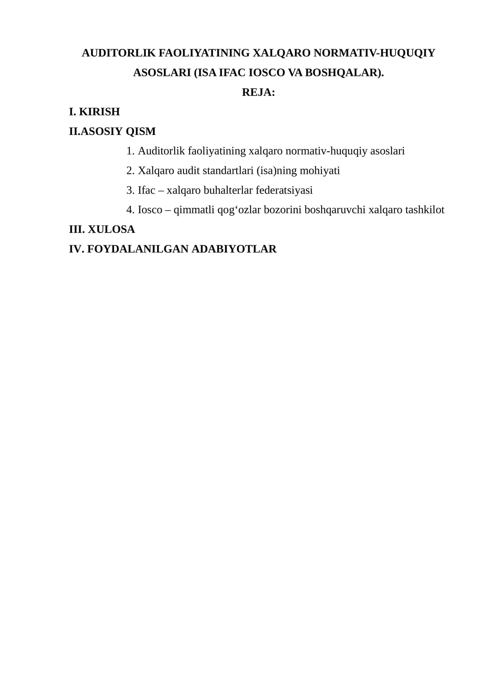 AUDITORLIK FAOLIYATINING XALQARO NORMATIV-HUQUQIY ASOSLARI 1