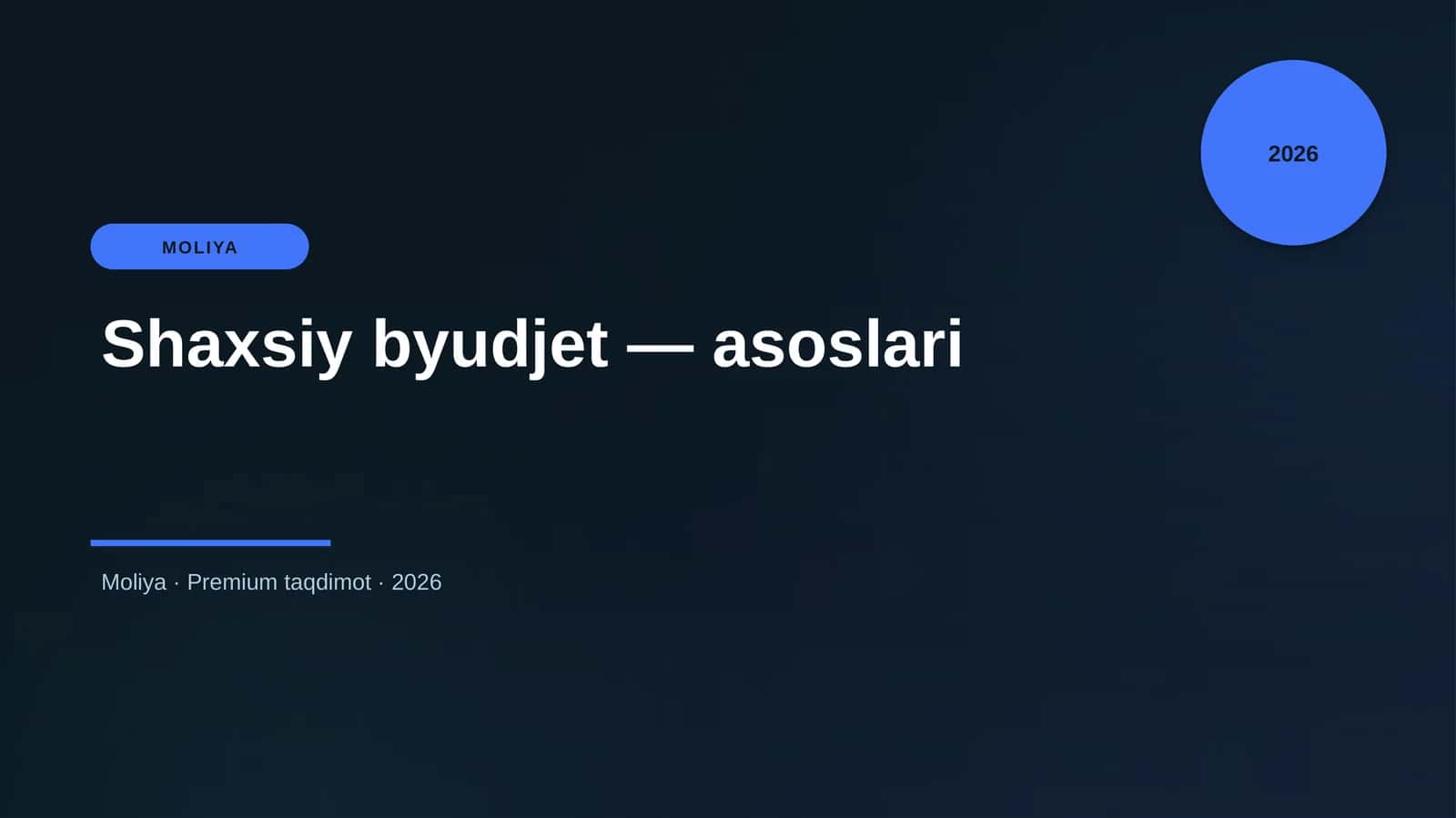 Shaxsiy byudjet — asoslari 1