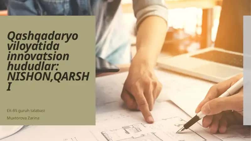 Qashqadaryoviloyatidainnovatsionhududlar:NISHON,QARSHI 1