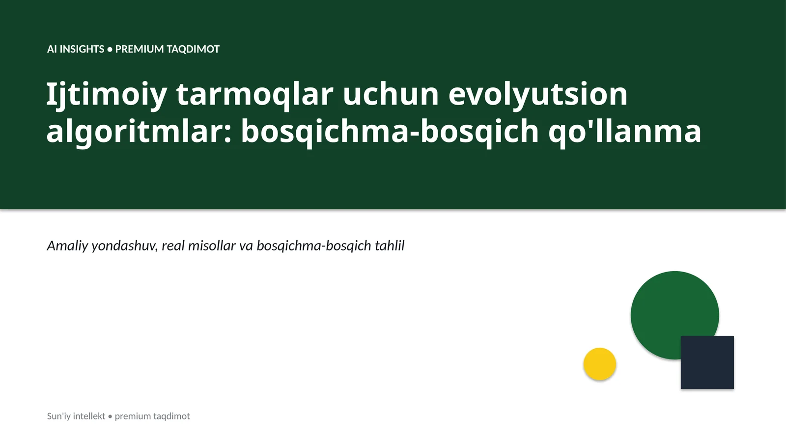 Evolyutsion algoritmlar 1