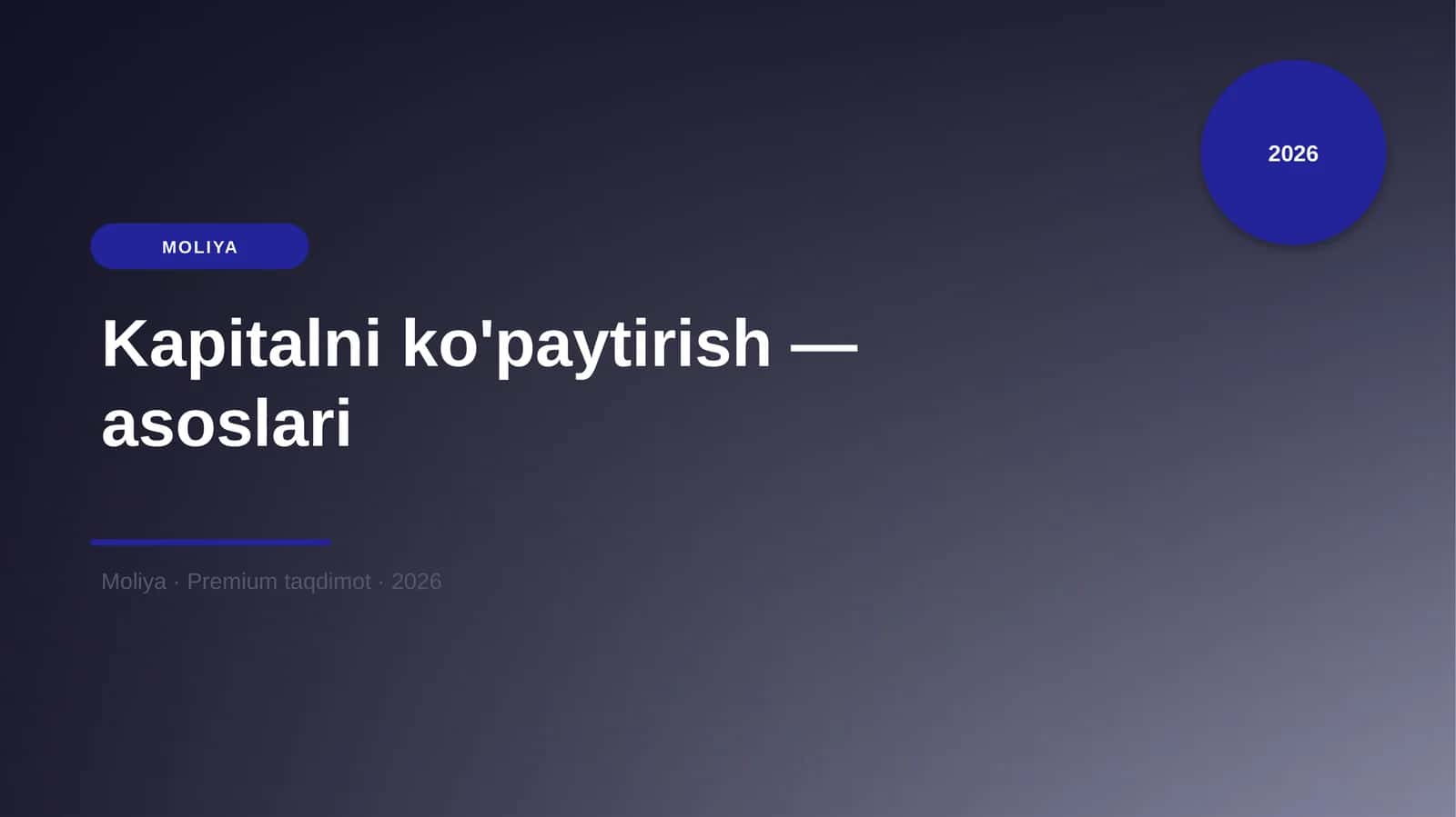 Kapitalni ko'paytirish — asoslari 1