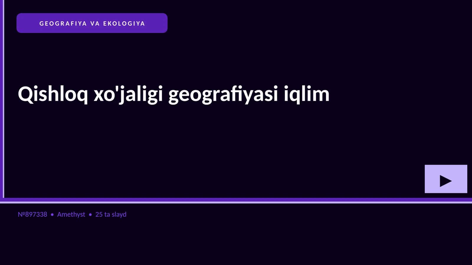 Qishloq xo'jaligi geografiyasi iqlim 1