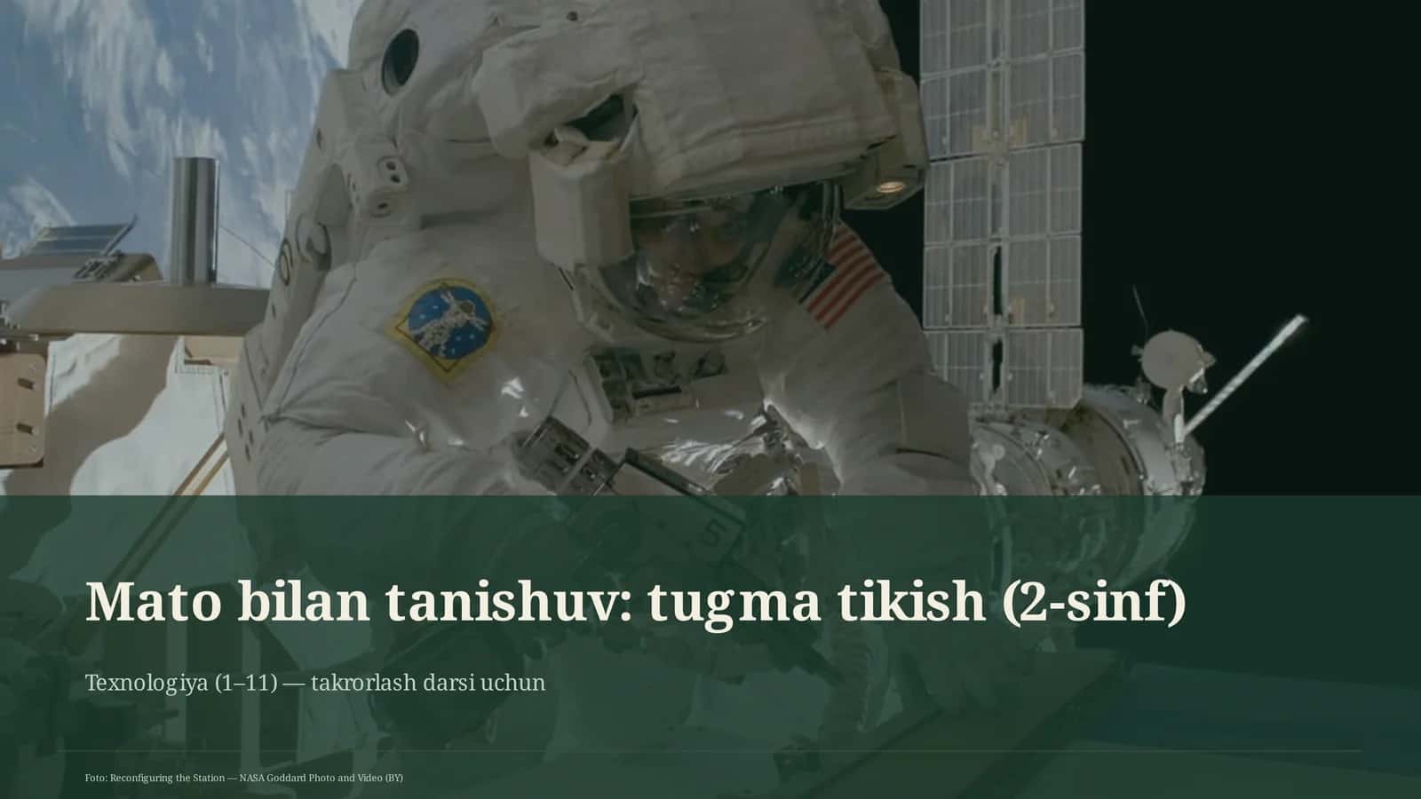 Mato bilan tanishuv: tugma tikish (2-sinf) 1