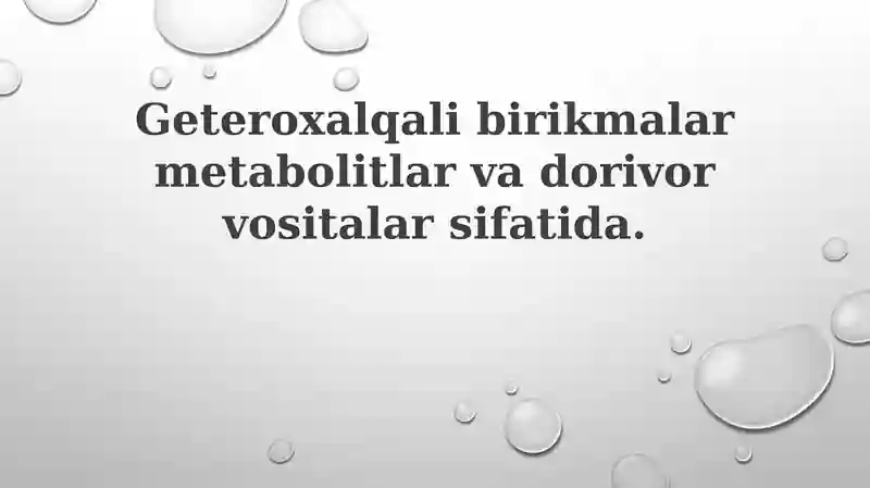 Geterosiklik birikmalar