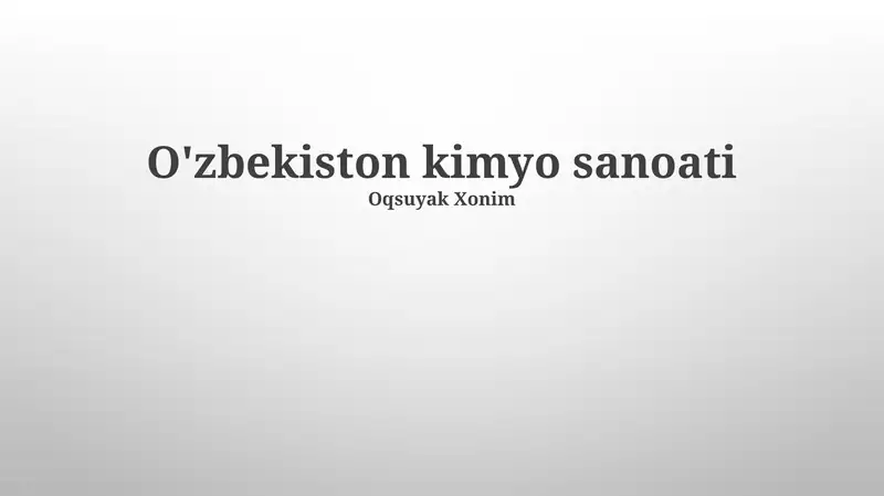 O'zbekiston kimyo sanoati 1