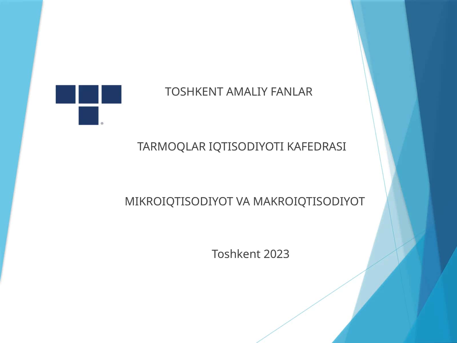 1-Мавзу.Бозор иқтисодиётининг асосий тушунчалари 1