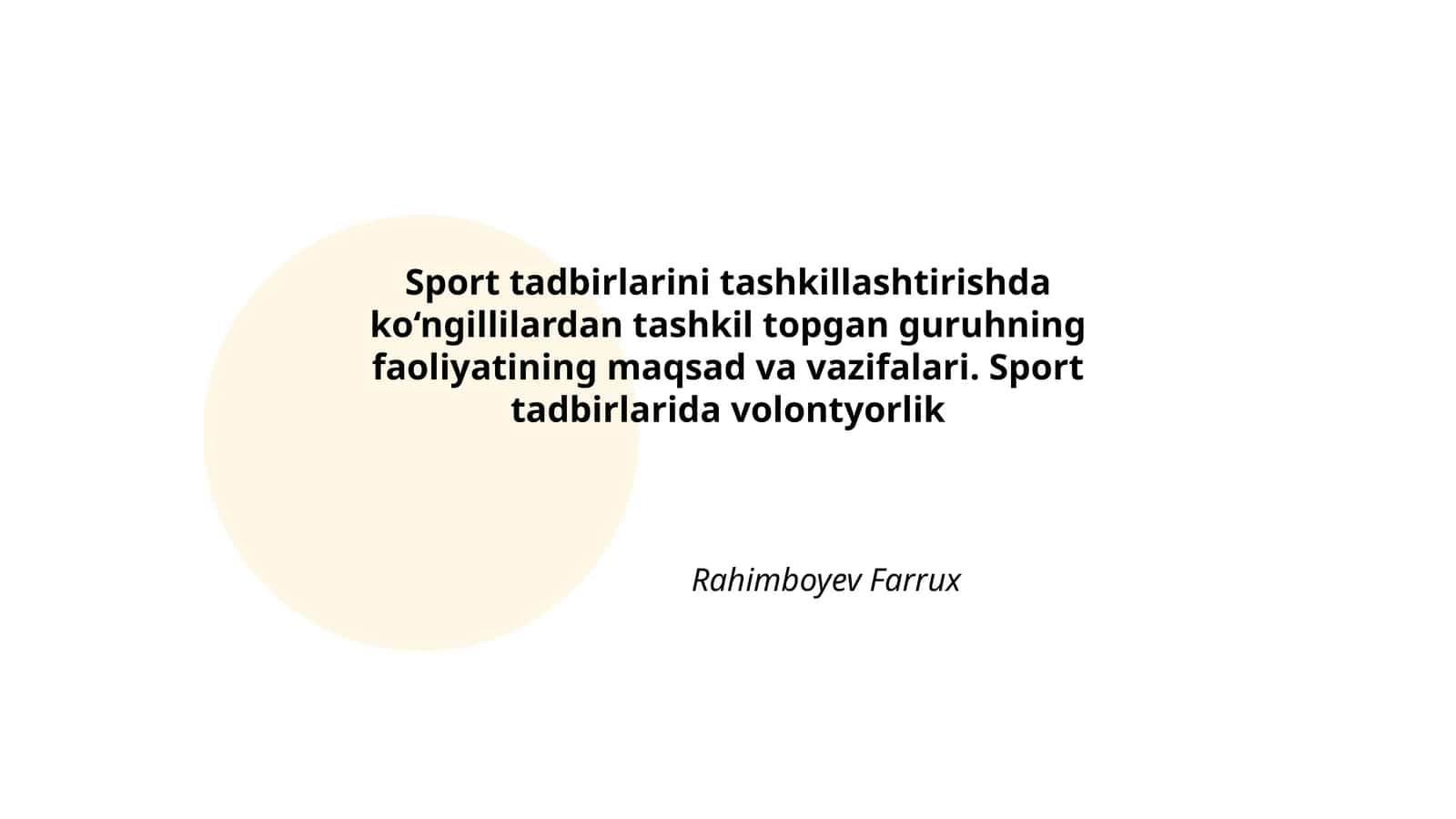 Sport tadbirlarini tashkillashtirishda ko‘ngillilardan tashkil topgan guruhning faoliyatining maqsad va vazifalari 1