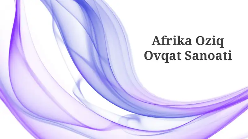 Afrika Oziq Ovqat Sanoati 1