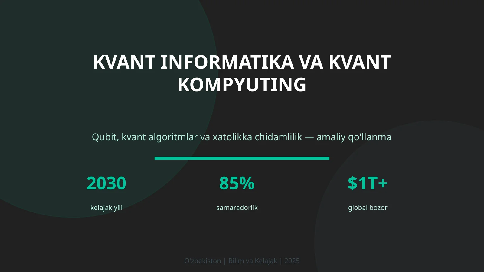 KVANT INFORMATIKA VA KVANT KOMPYUTING 1