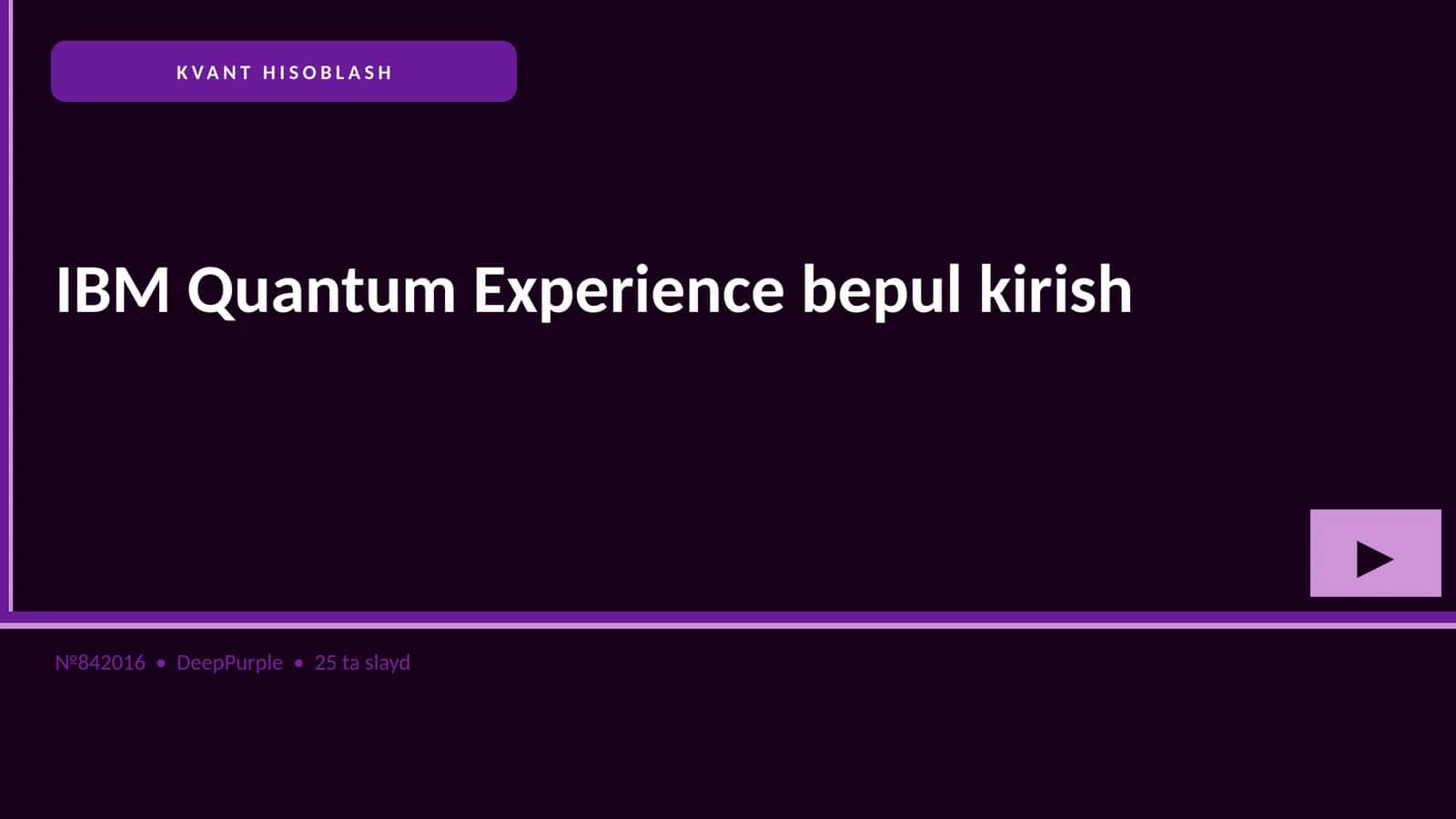 IBM Quantum Experience bepul kirish 1