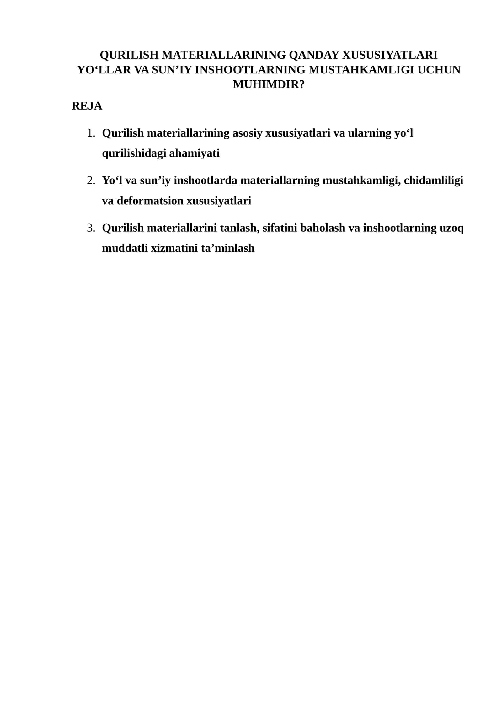 Qurilish Materiallarining Xususiyatlar Va Mustahkamligi 1
