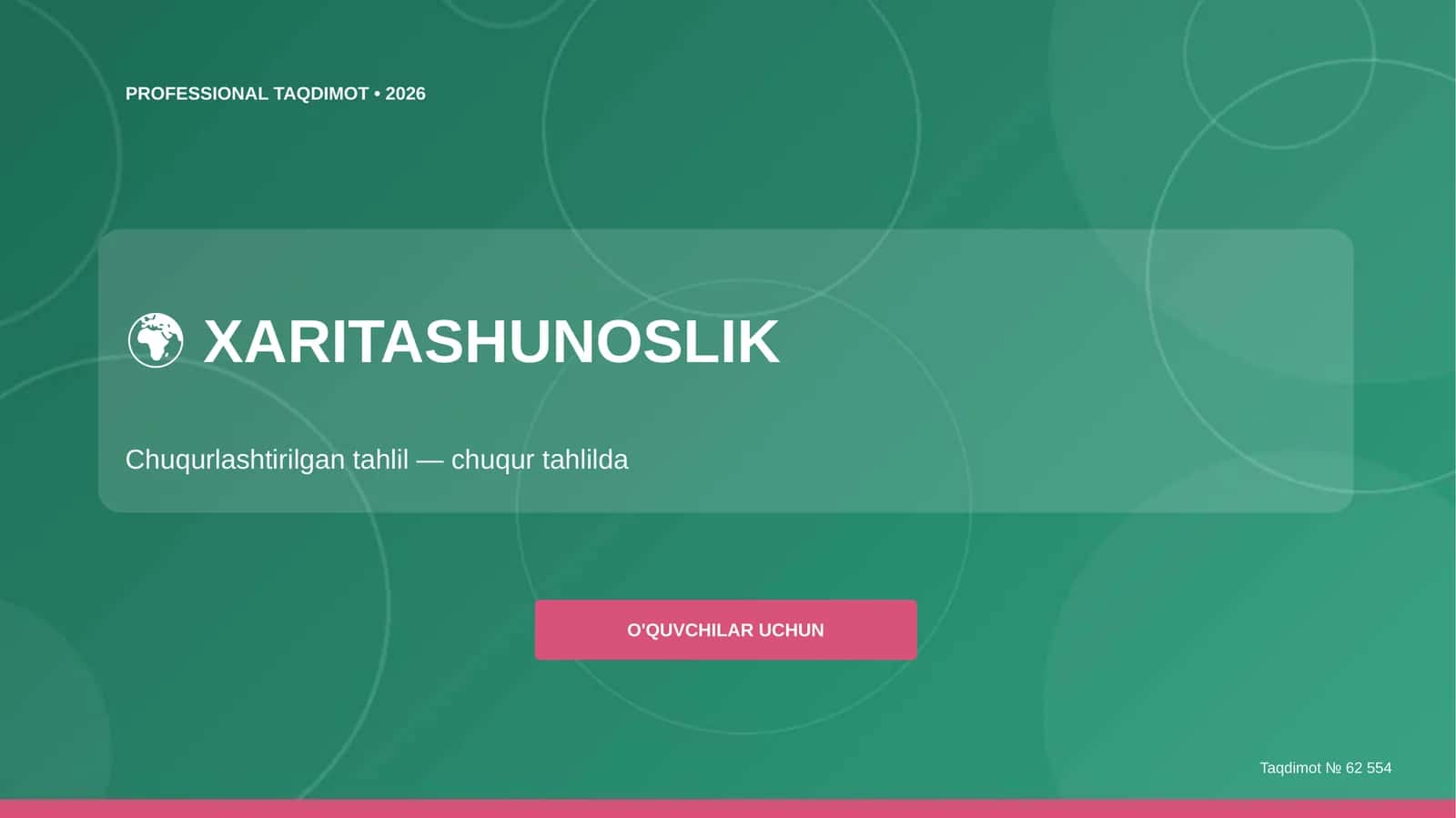 Xaritashunoslik: chuqurlashtirilgan tahlil 1