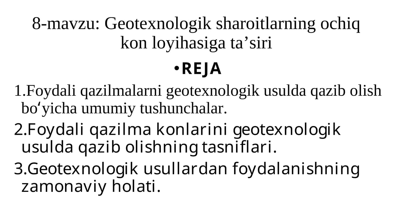 Geotexnologik sharoitlarning ochiq kon loyihasiga ta’siri 1
