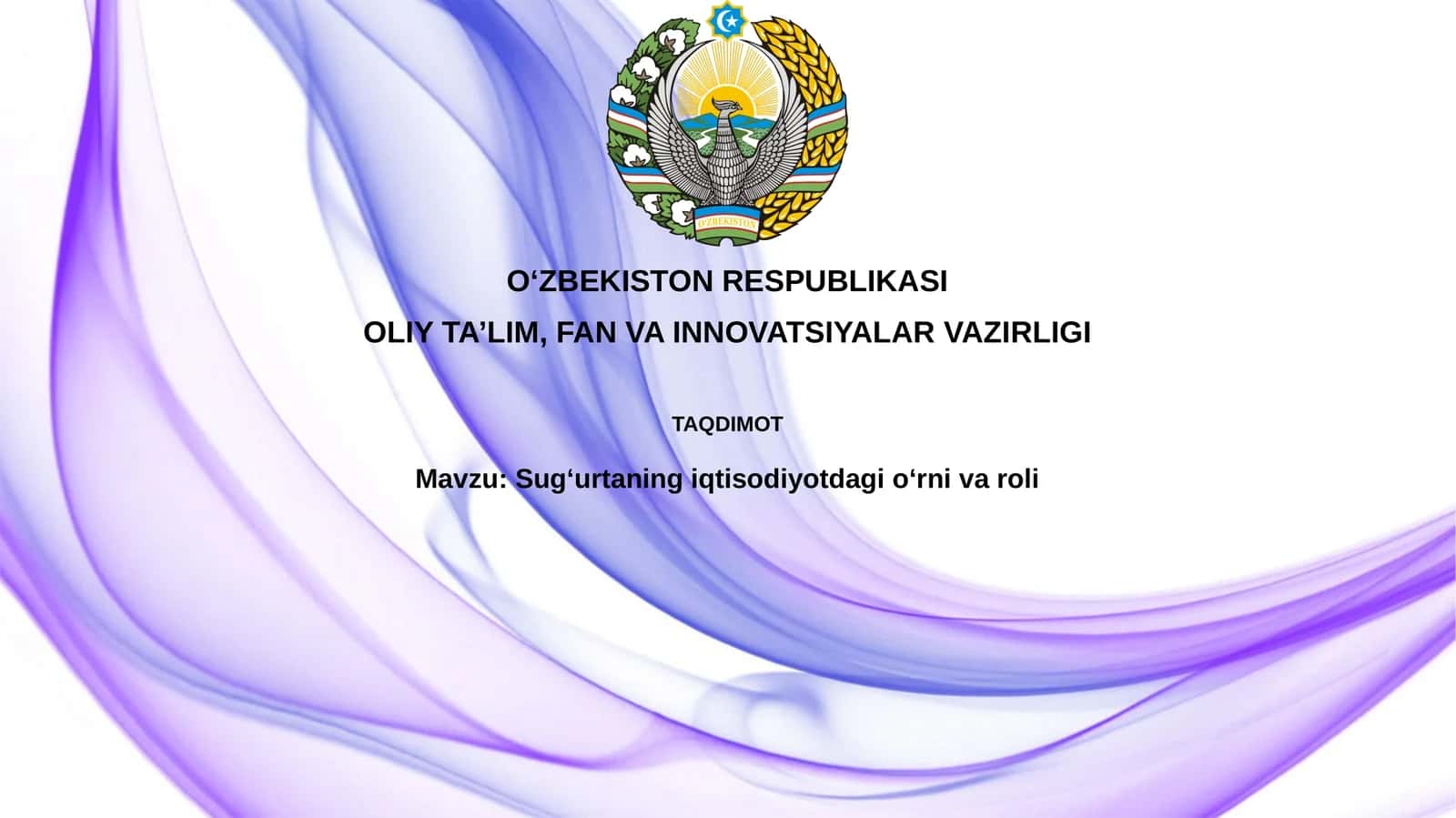 Sug'urtaning iqtisodiyotdagi roli va ahamiyati 1