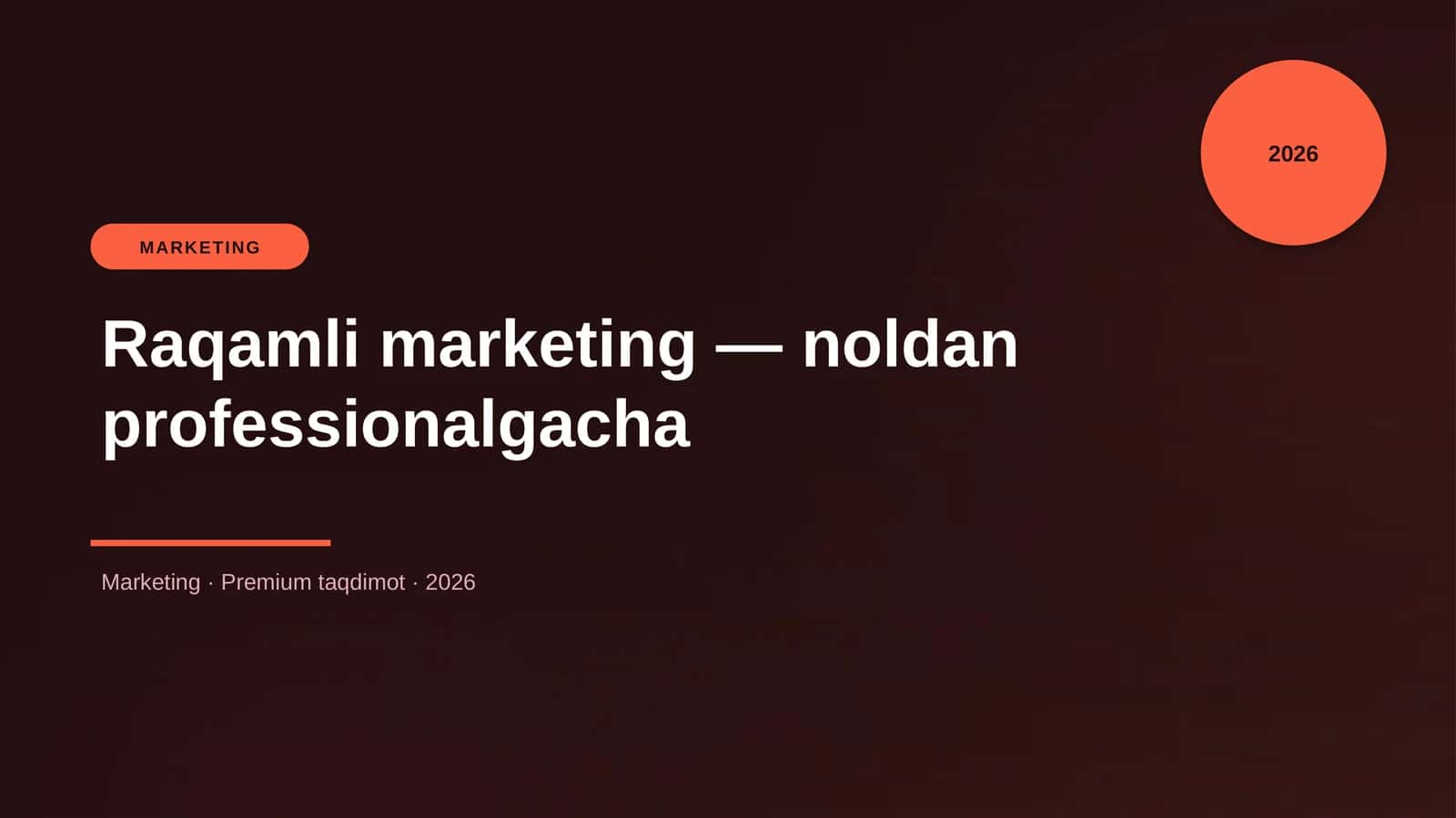 Raqamli marketing — noldan professionalgacha 1