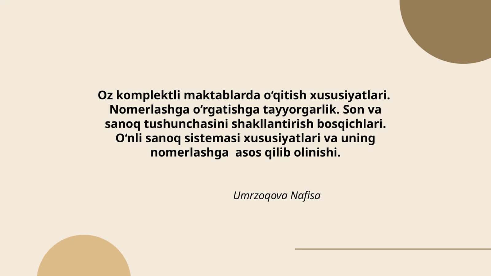 Oz komplektli maktablarda o‘qitish xususiyatlari 1