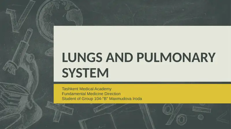 LUNGS AND PULMONARY SYSTEM 1