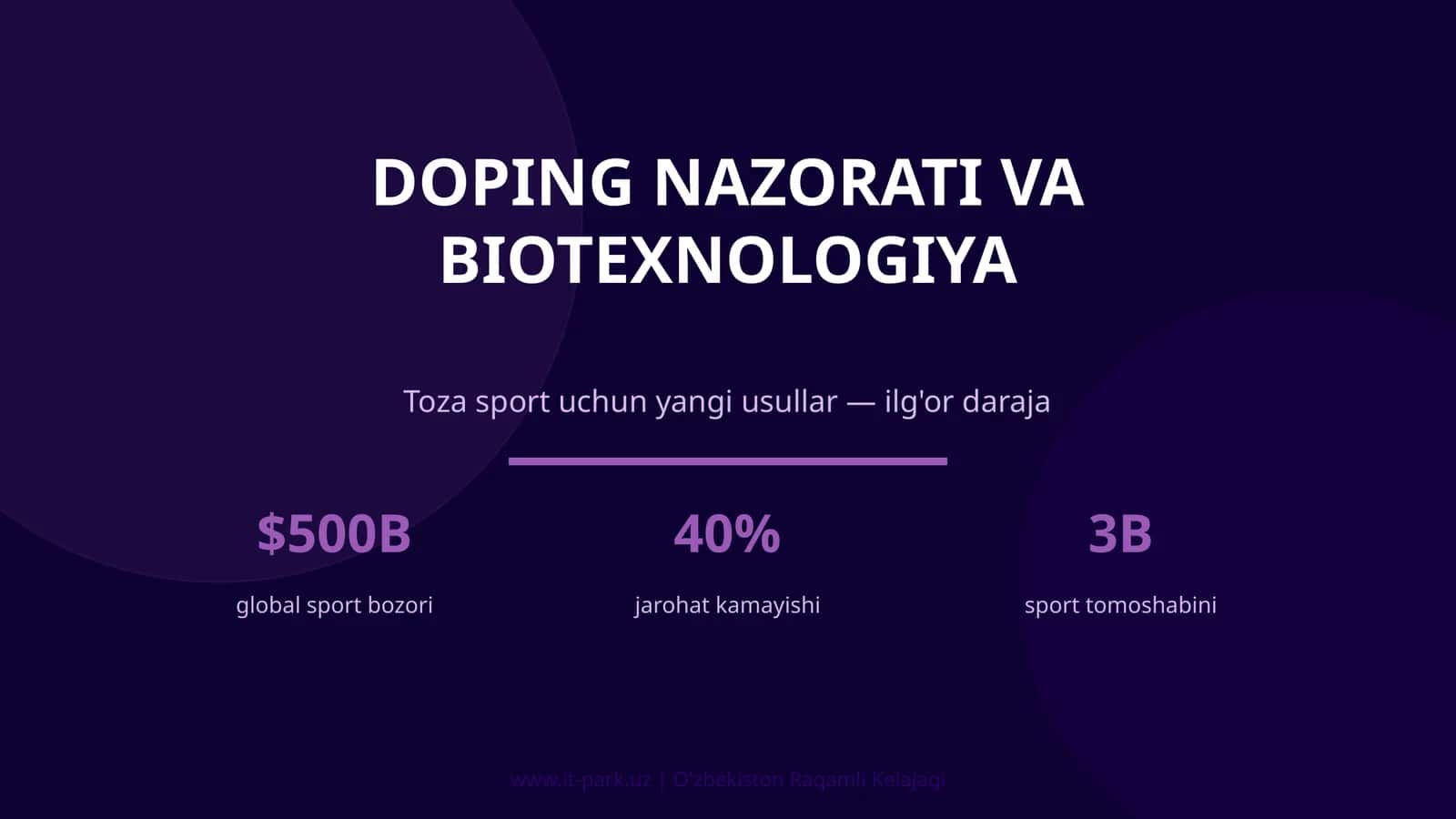 DOPING NAZORATI VA BIOTEXNOLOGIYA 1