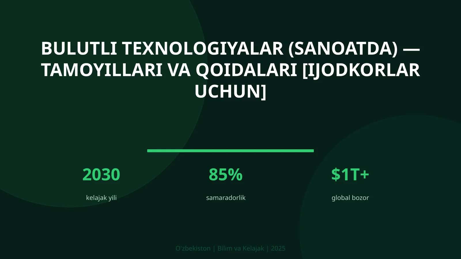 Bulutli texnologiyalar (sanoatda) — tamoyillari va qoidalari [ijodkorlar uchun] 1