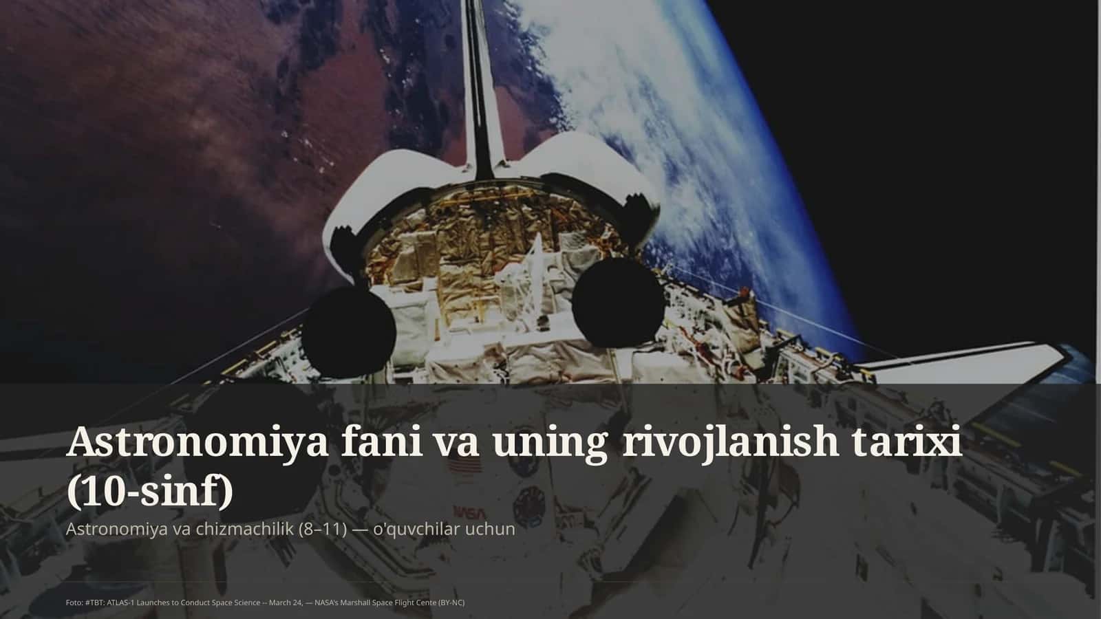 Astronomiya fani va uning rivojlanish tarixi (10-sinf) 1