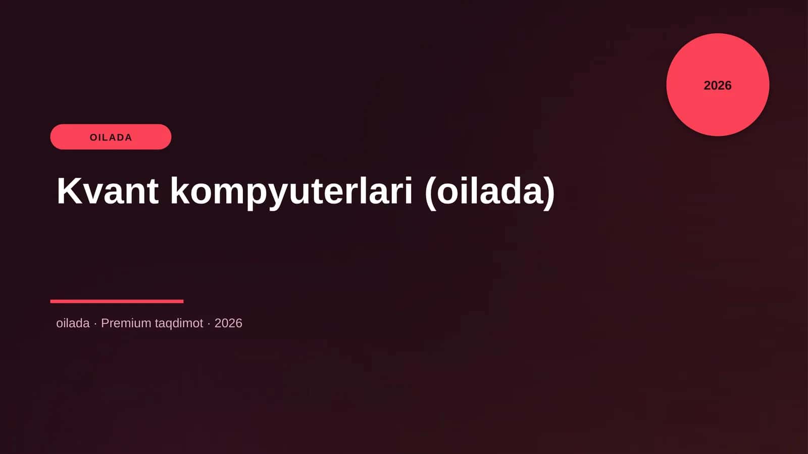 Kvant kompyuterlari (oilada) 1