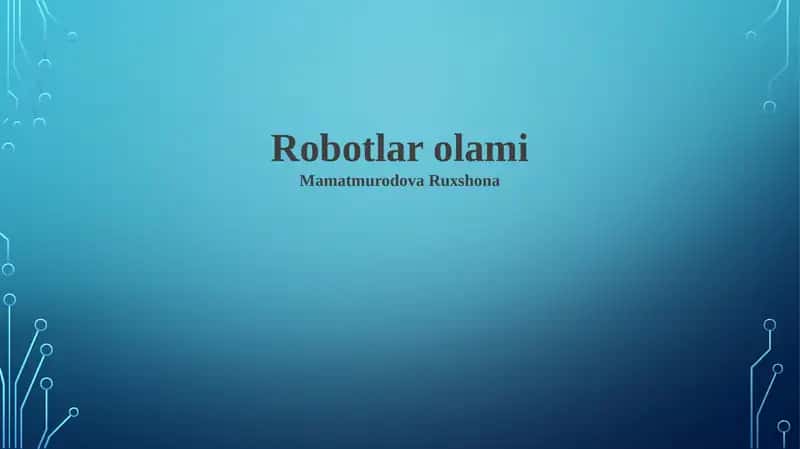 Tibbiyotdagi robotlar 1