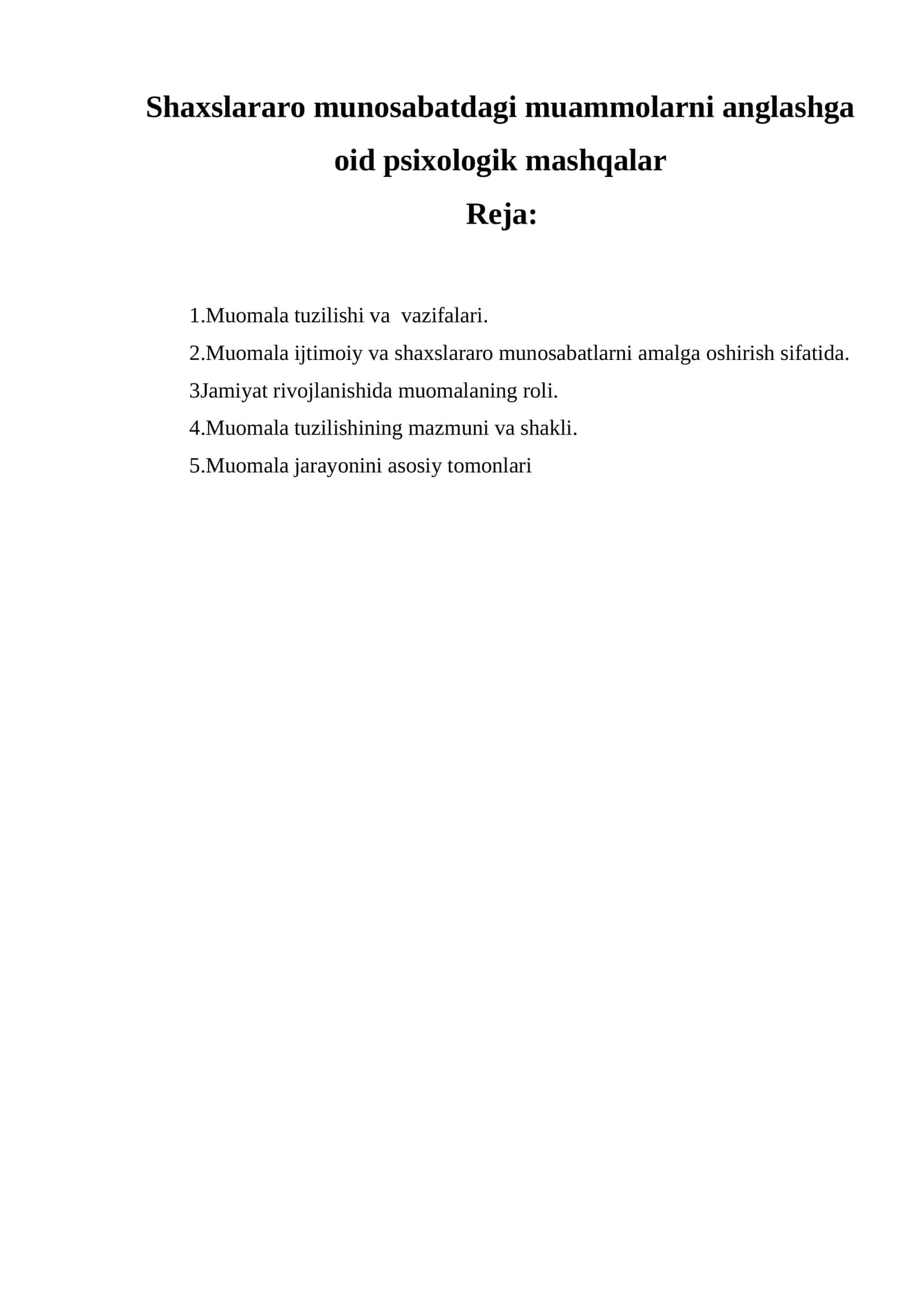 Shaxslararo munosabatdagi muammolarni anglashga oid psixologik mashqalar 1