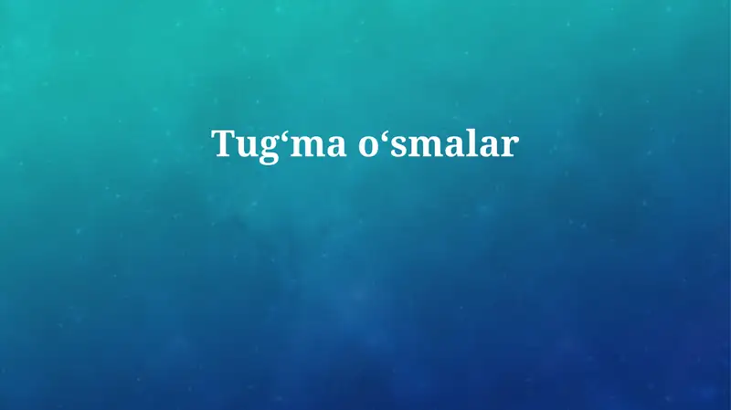 Tugʻma oʻsmalar 1