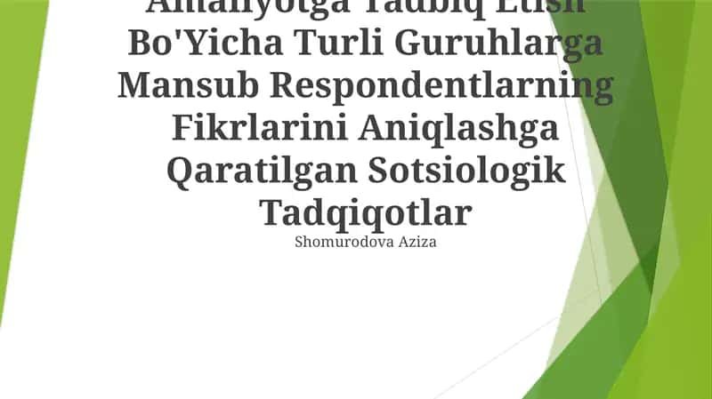 Integratsiyalashgan Ta'limni Amaliyotga Tadbiq Etish Bo'Yicha Turli Guruhlarga Mansub Respondentlarning Fikrlarini Aniqlashga Qaratilgan Sotsiologik Tadqiqotlar 1
