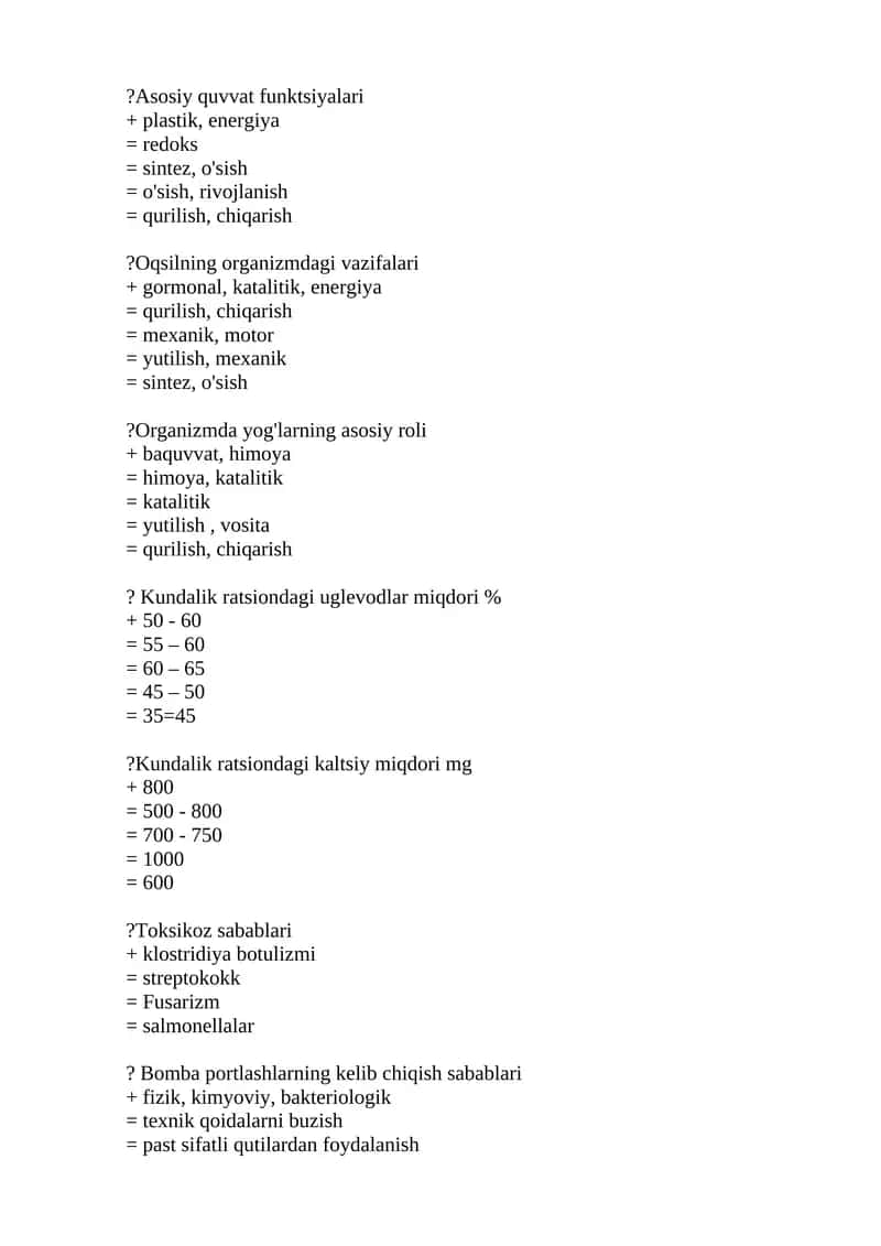 Organizm tuzilish va ishlari 1
