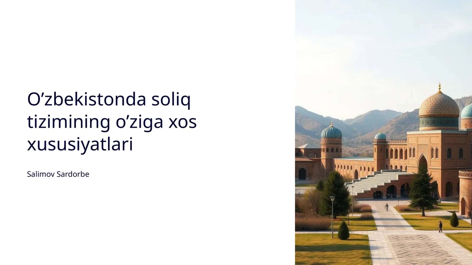 O’zbekistonda soliq qonunchiliginin tarixi 1