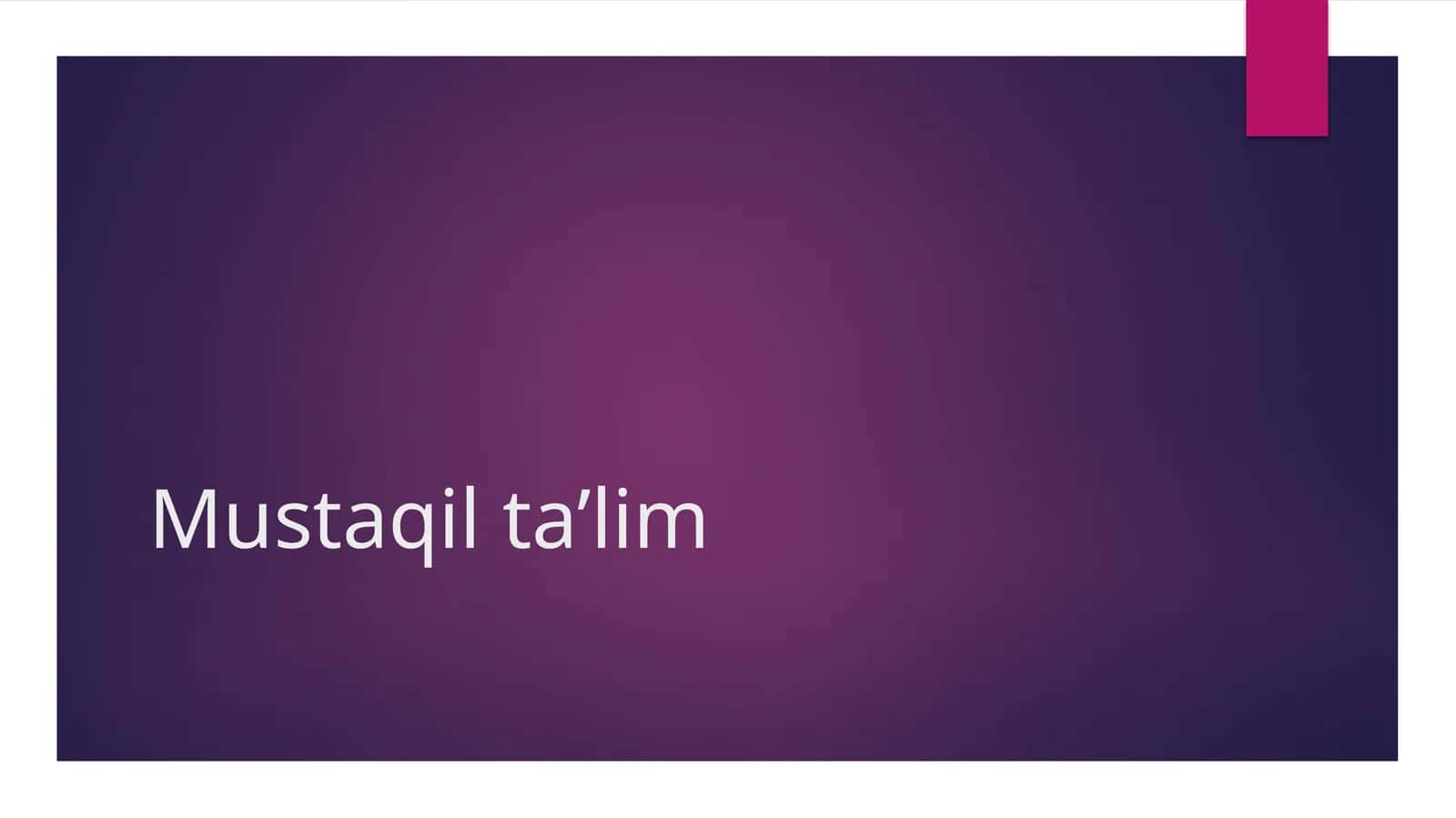 Mustaqilta’lim 1
