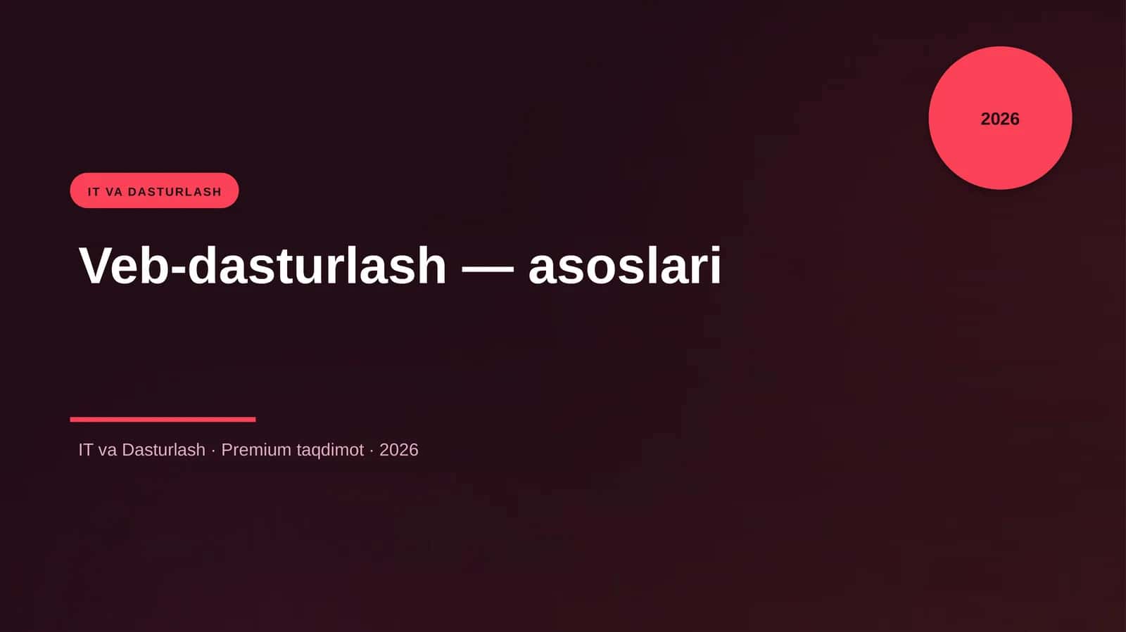 Veb-dasturlash — asoslari 1