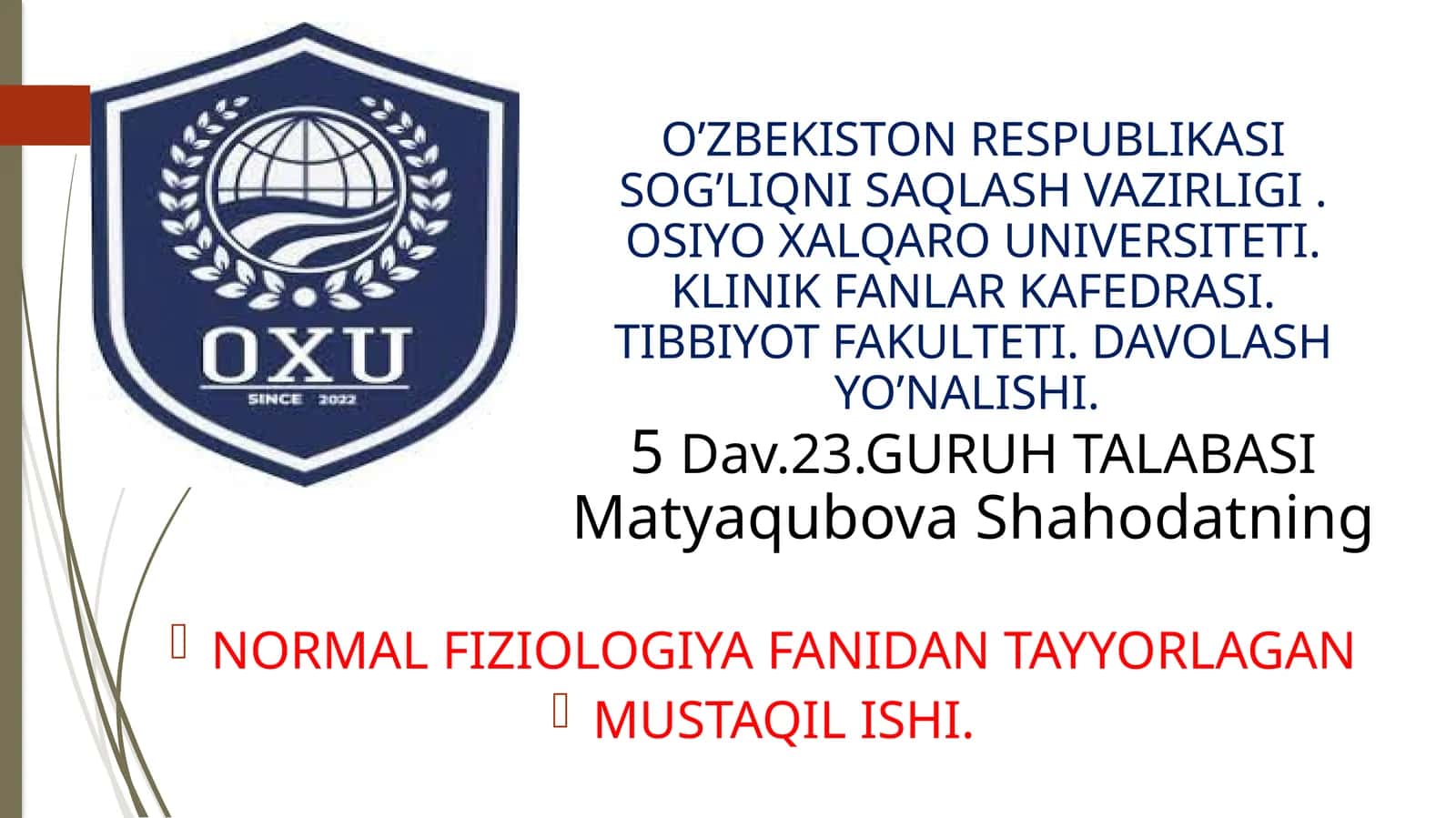 MAVZU: Garmonlarning organizimga ta’siri. 1