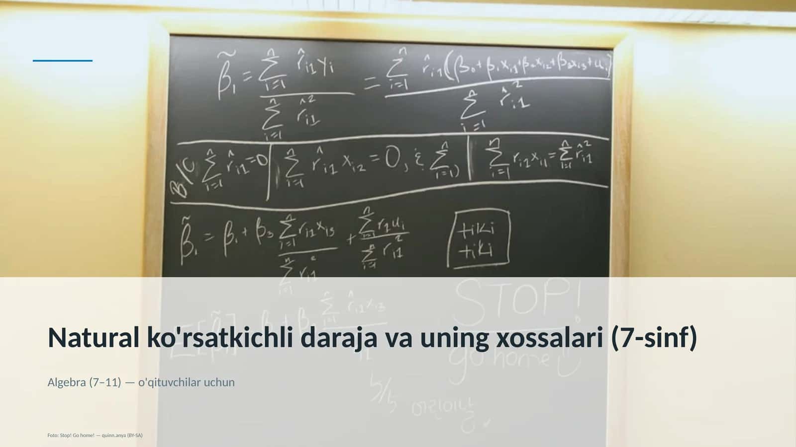 Natural ko'rsatkichli daraja va uning xossalari (7-sinf) 1