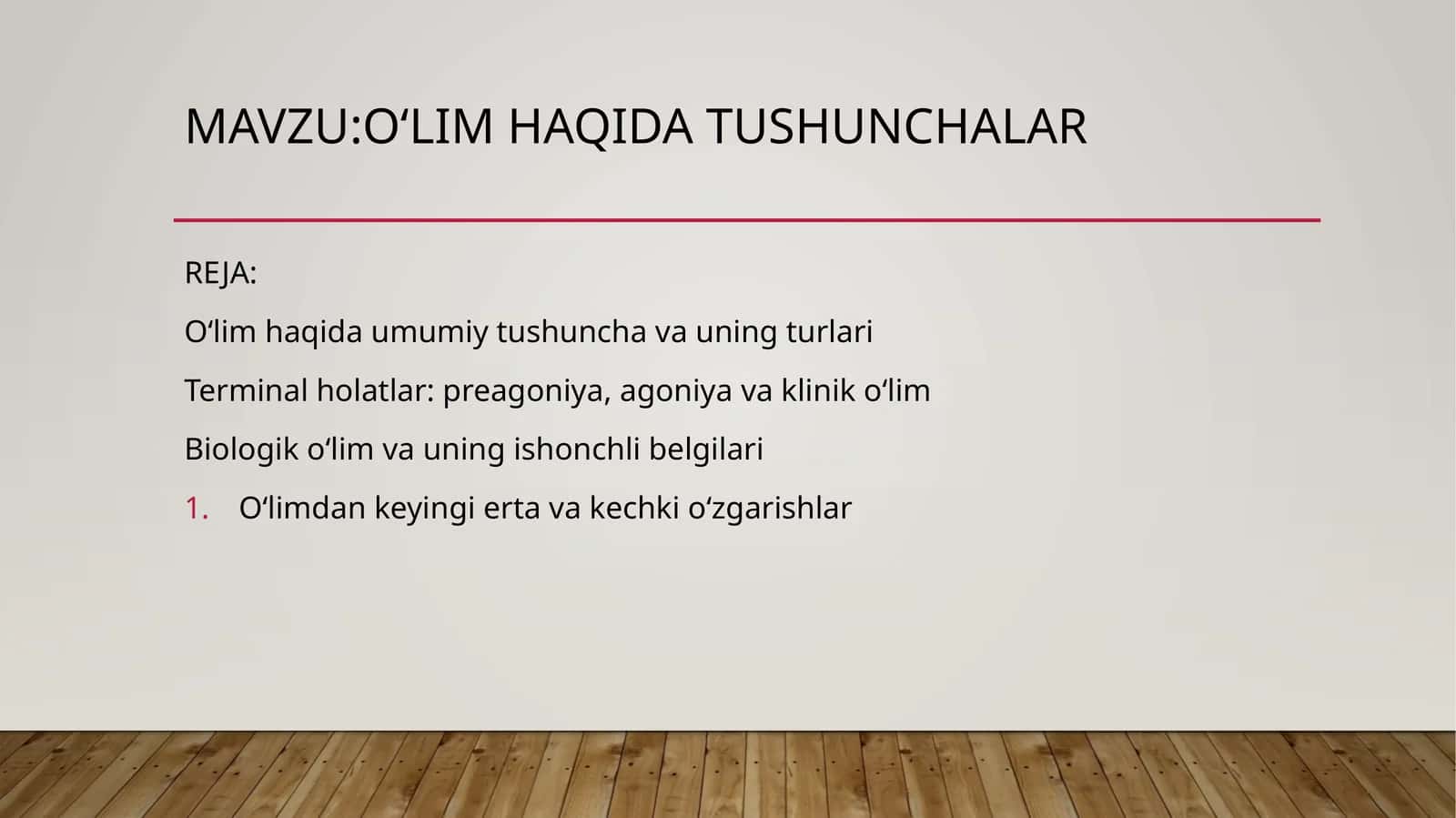 O‘lim haqida tushunchalar 1