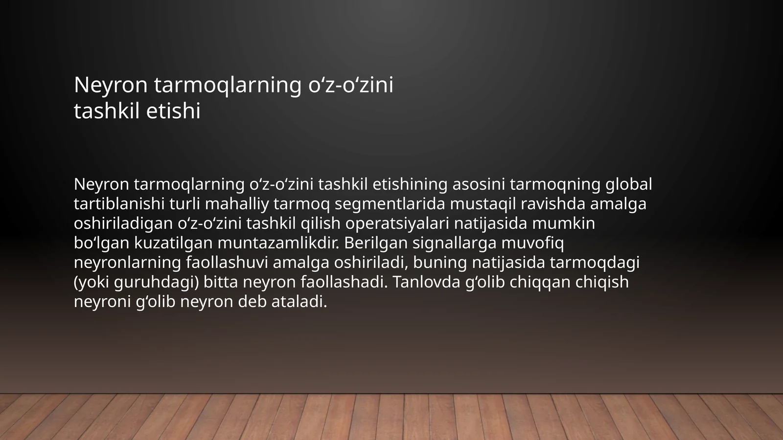 Koxonet neyron tarmog'i 1