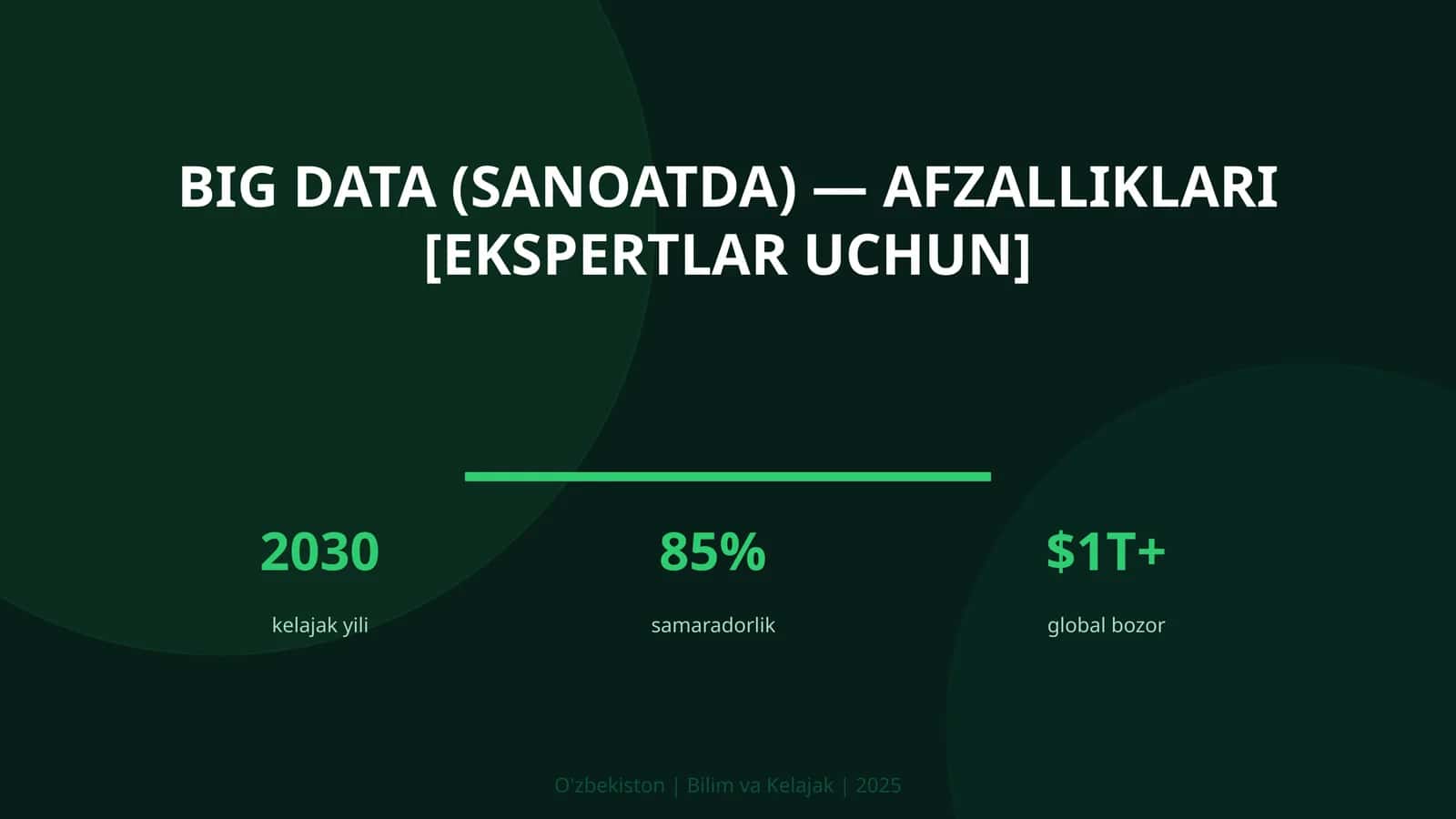 Big Data (Sanoatda) - Afzalliklari [Ekspertlar Uchun] 1