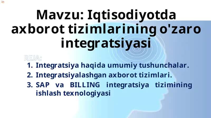 Iqtisodiyotda axborot tizimlarining o'zaro integratsiyasi 1