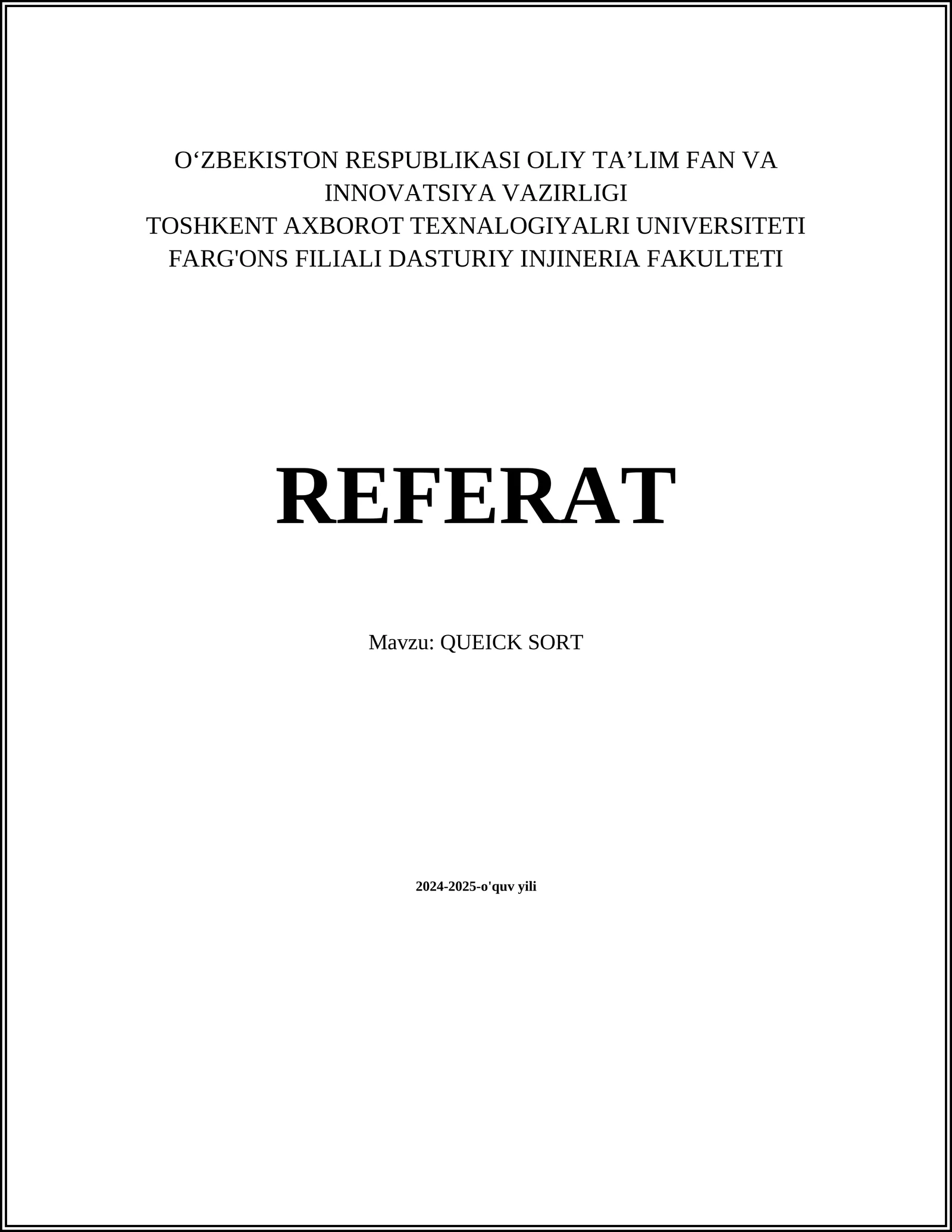 QUEICK SORT 1