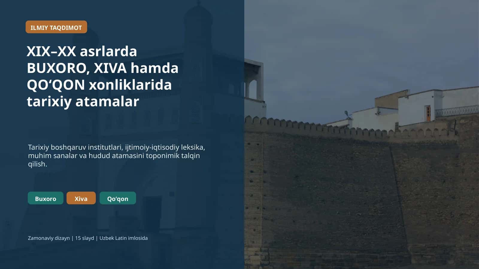 XIX–XX asrlarda BUXORO, XIVA hamda QOʻQON xonliklarida tarixiy atamalar 1