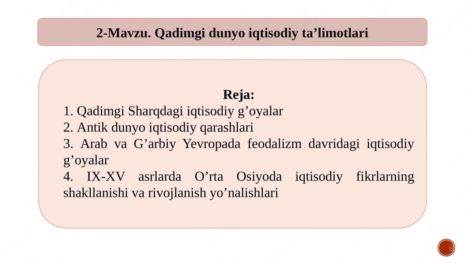 Qadimgi dunyo iqtisodiy taʼlimotlari 1