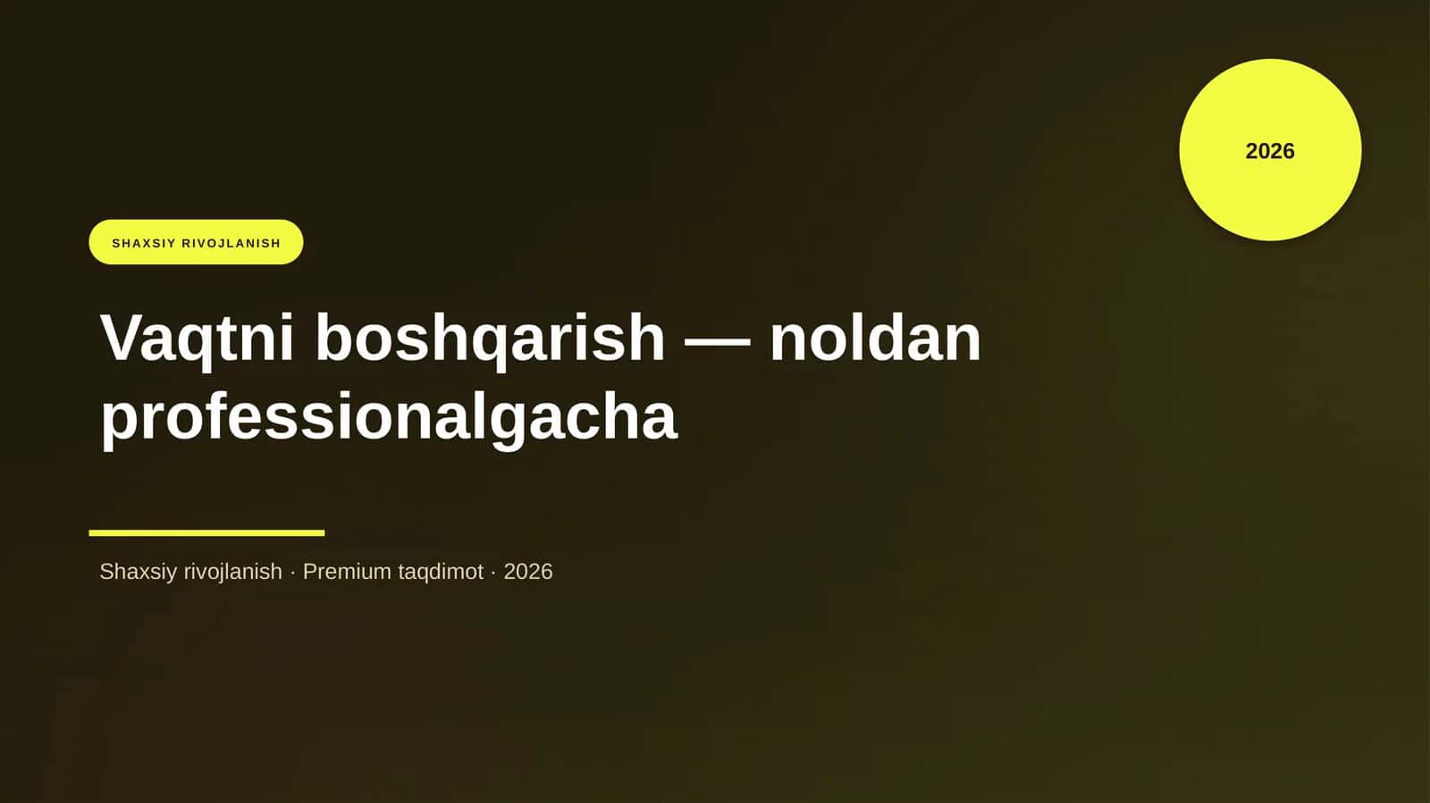Vaqtni boshqarish — noldan professionalgacha 1