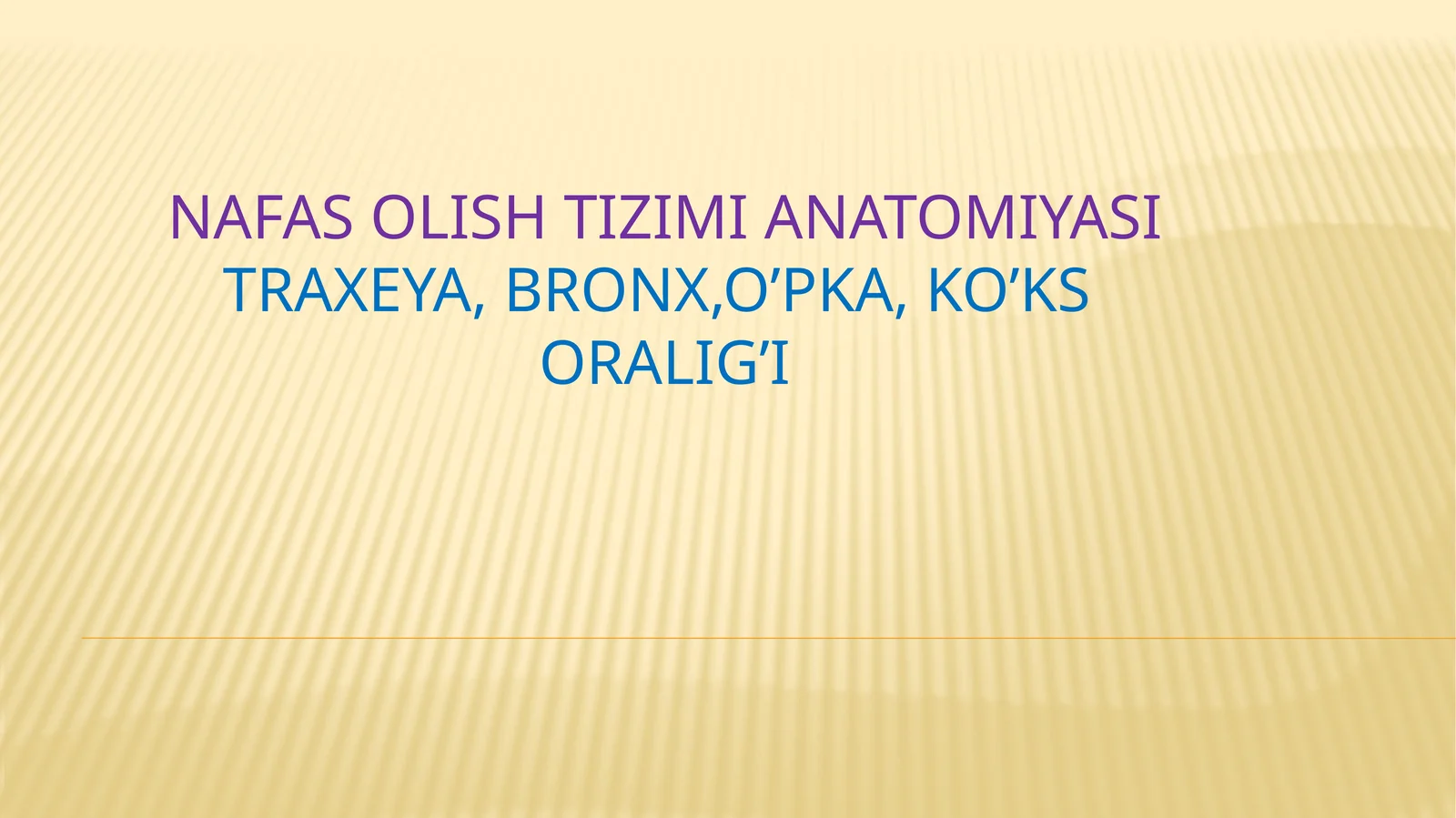 Nafas olish tizimi anatomiyasi 1