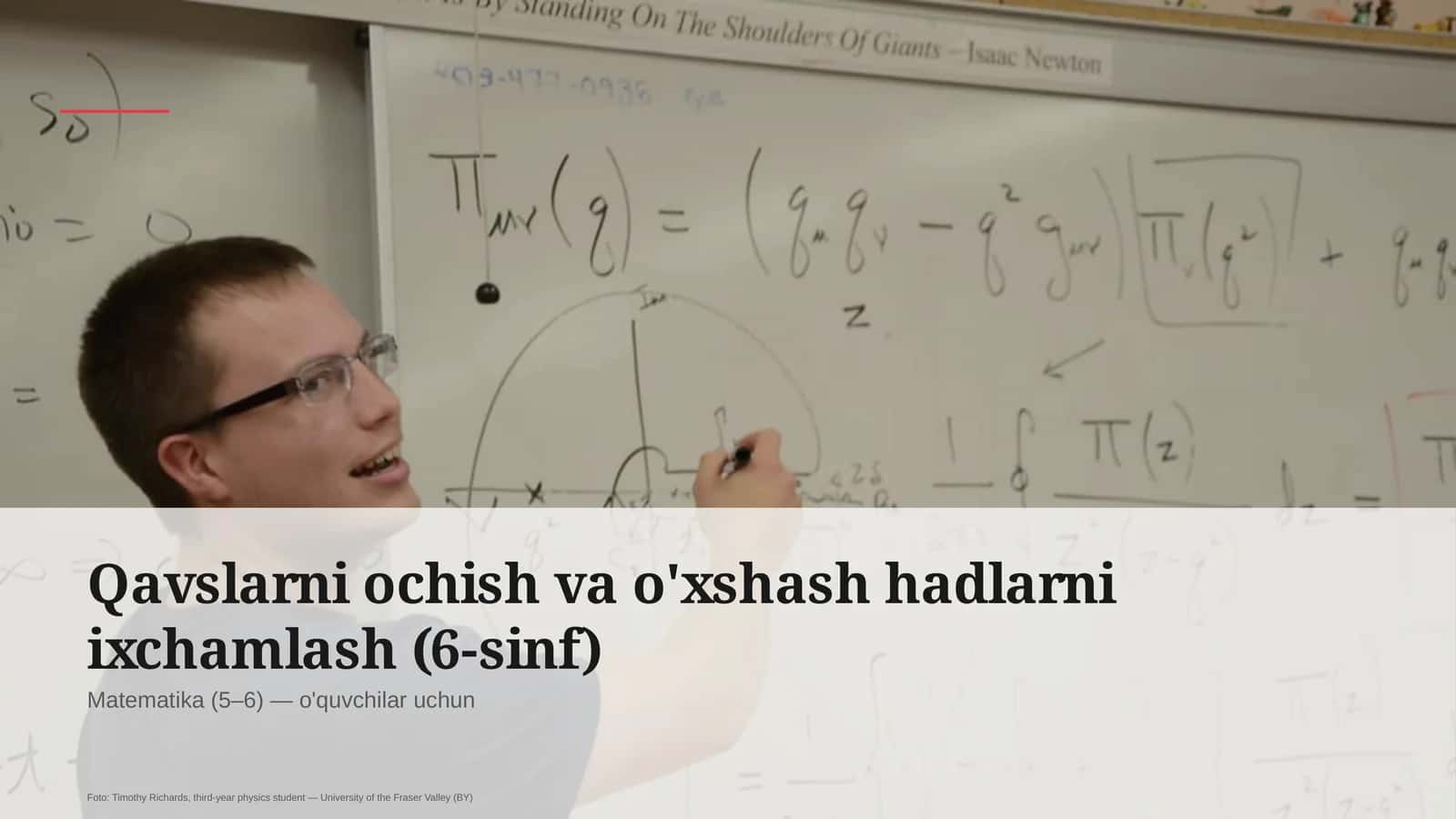 Qavslarni ochish va o'xshash hadlarni ixchamlash (6-sinf) 1