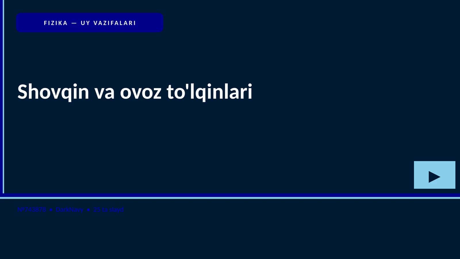 FIZIKA — UY VAZIFALARI 1