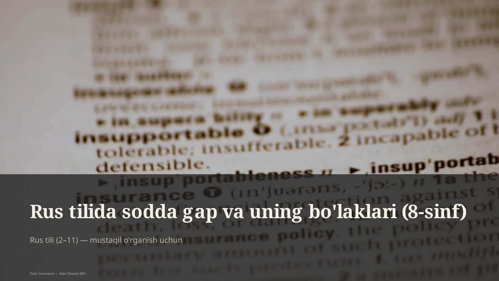 Rus tilida sodda gap va uning bo'laklari (8-sinf) 1