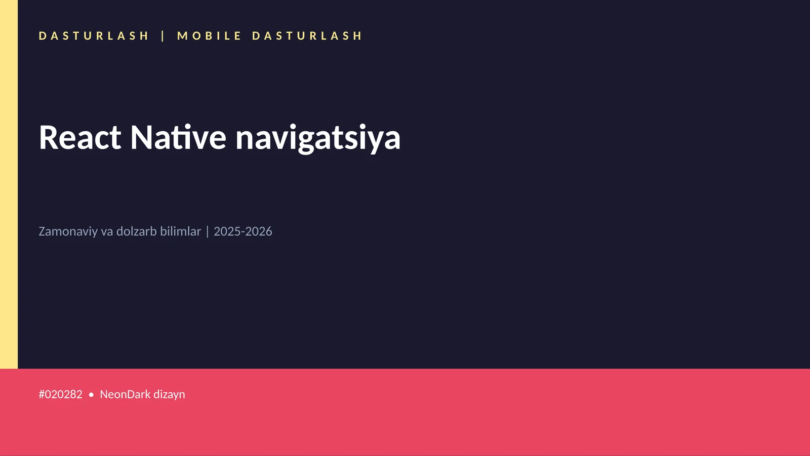 React Native navigatsiya 1